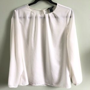 J Crew Off White /Cream Long Sleeves Blouse Size M